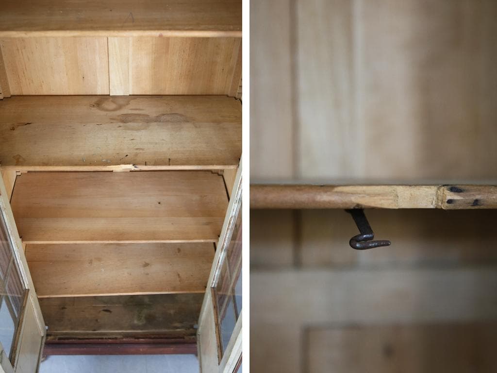 フランスアンティークブックケースキャビネット/本棚/食器棚/飾り棚90-107