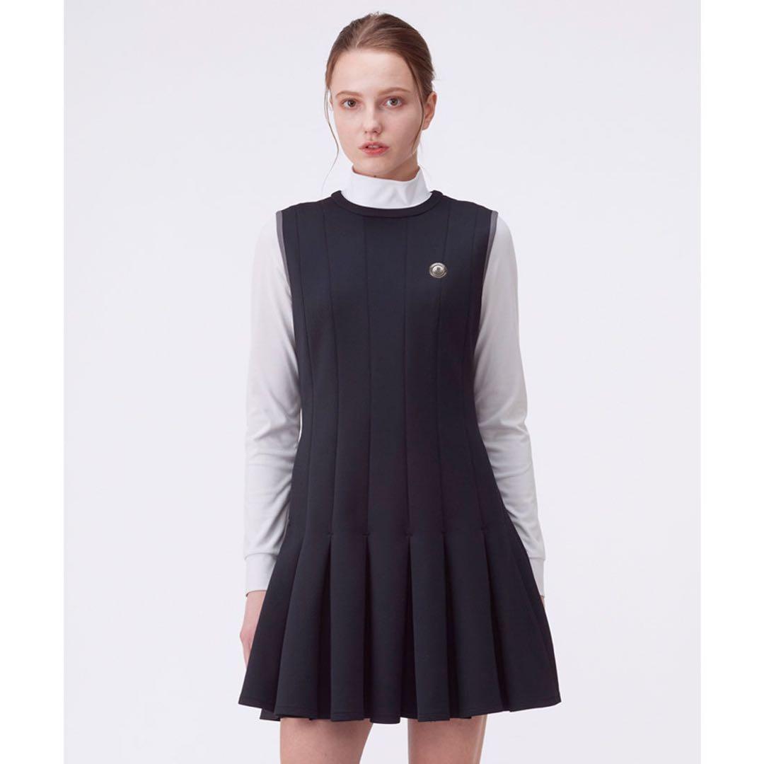 ランバンスポール タックワンピース ネイビー ゴルフウェア テニスウェア