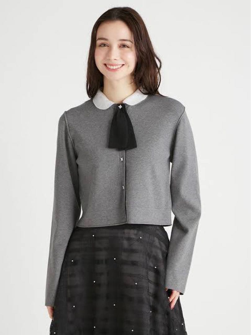 セルフォード デタッチャブル総針カーディガン グレー 36サイズ