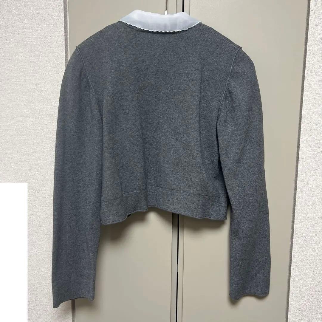 セルフォード デタッチャブル総針カーディガン グレー 36サイズ