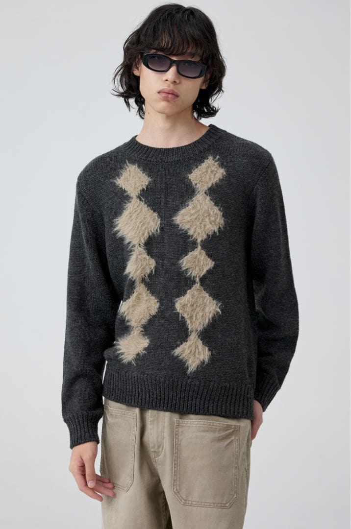 SIMPLE PROJECT CREW-NECK ARGYLE ニット　セーター