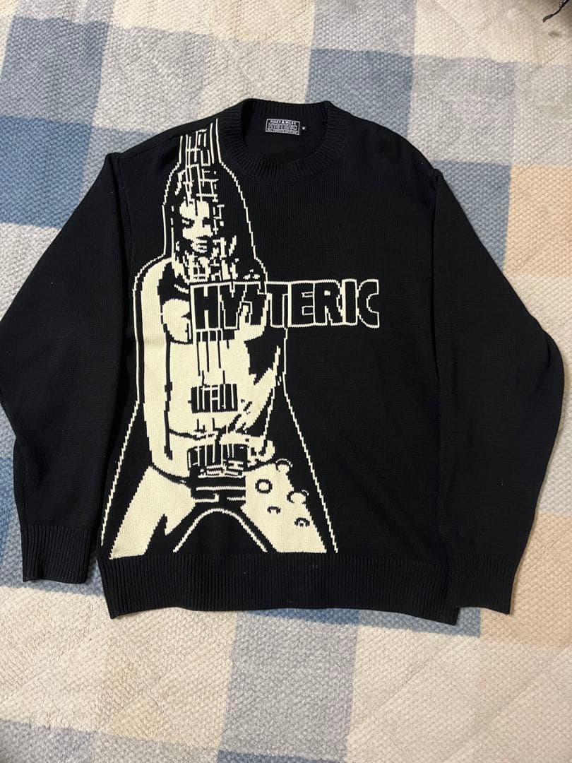 【極美品】 HYSTERIC M ギターガール ヒス グラフィックニット