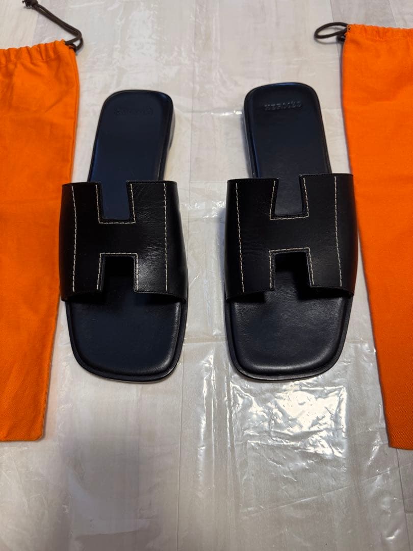 HERMES エルメス サンダル オラン ブラック 約27cm (42 FR)