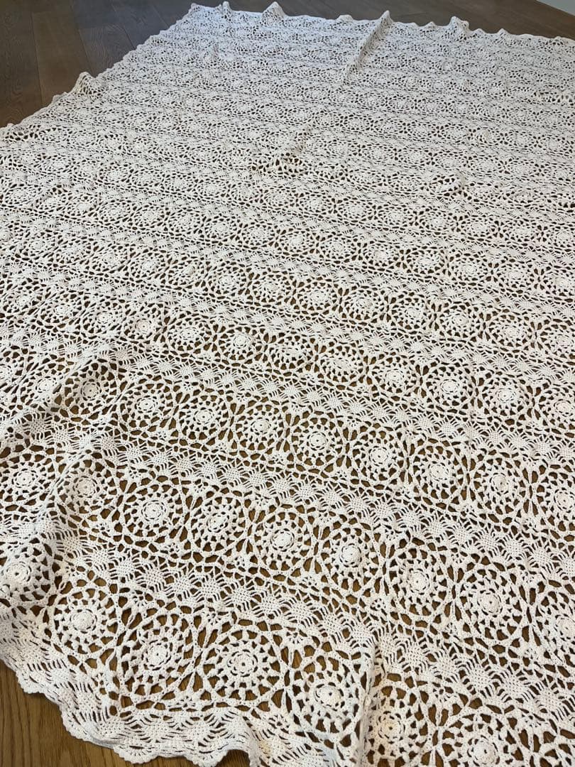 ハンドメイド レース編み テーブルクロス ソファカバー カントリー レトロ 大判
