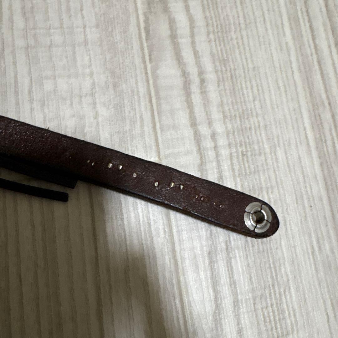 HTC レザーキーホルダー　スタッズ　ターコイズ　茶芯