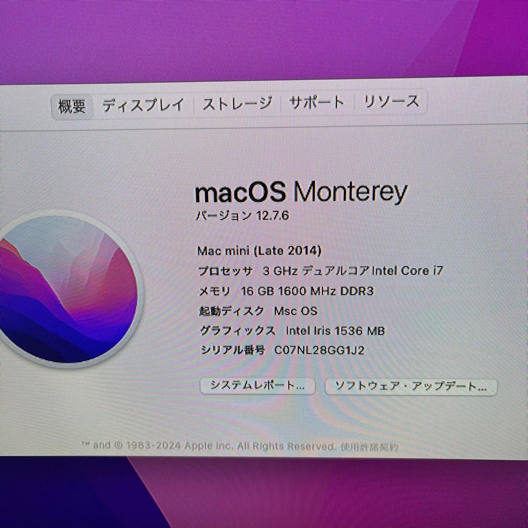 新品SSD1TB Mac mini Late 2014 i7-16GB