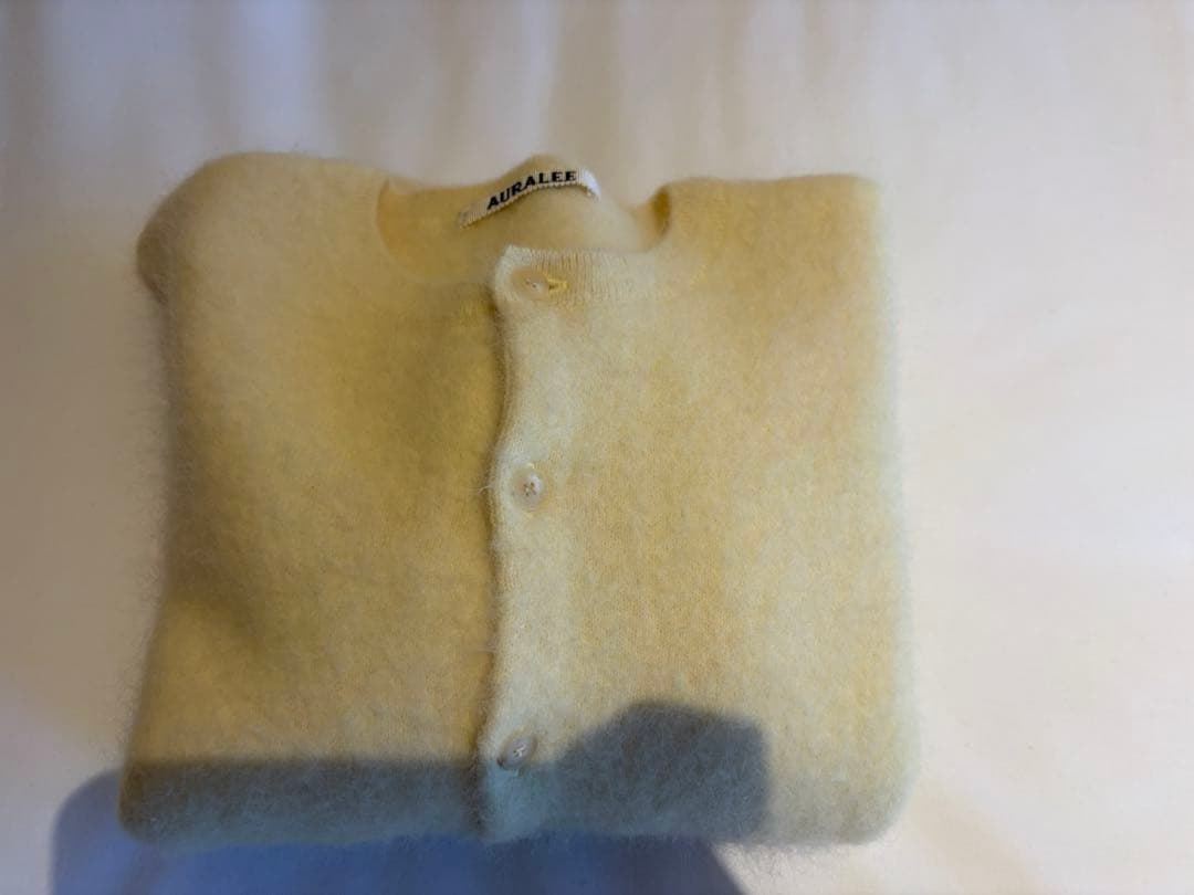 トップス AURALEE BABY ALPACA CREWNECK CARDIGAN