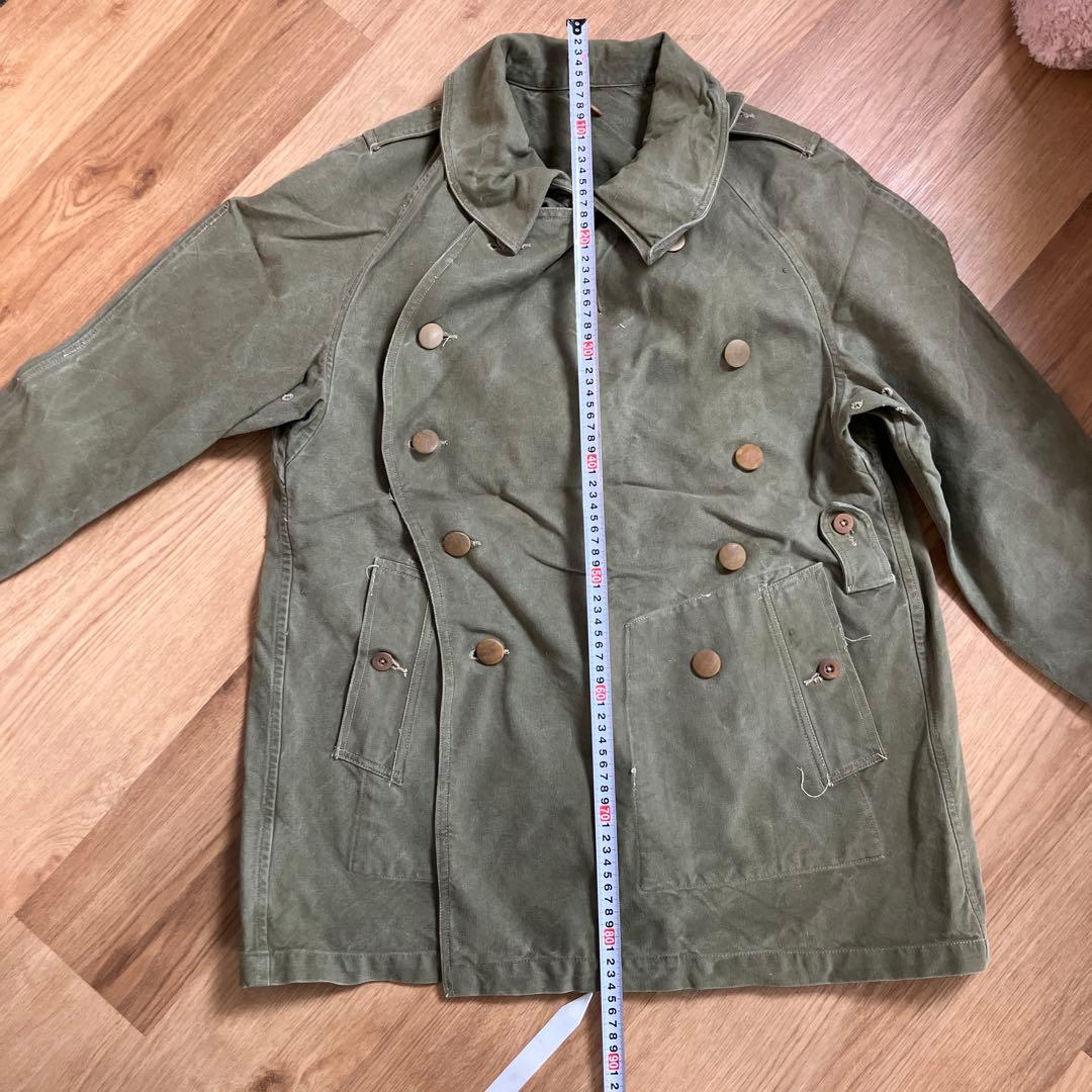 30s 40s ビンテージ フランス軍　モーターサイクルコート