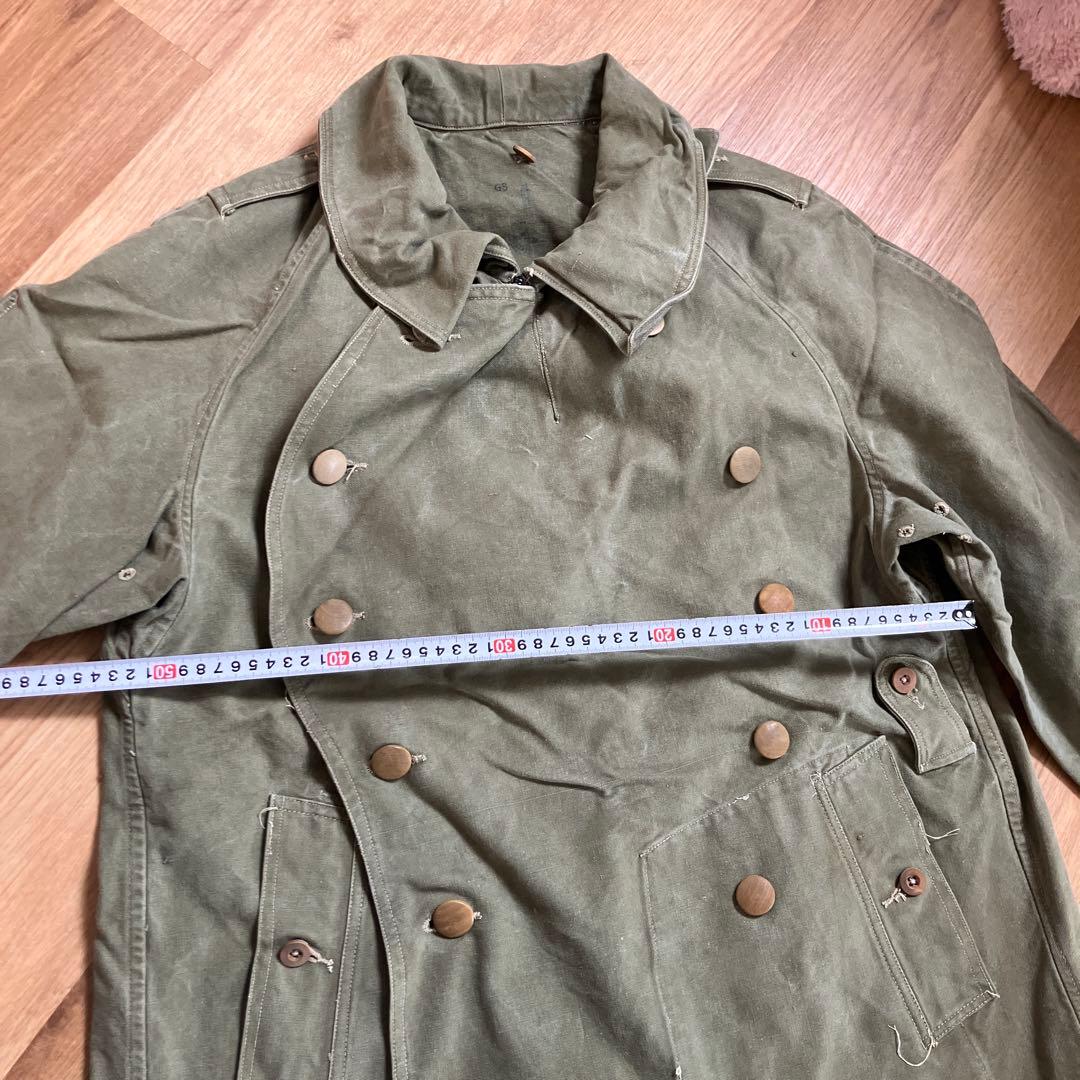 30s 40s ビンテージ フランス軍　モーターサイクルコート