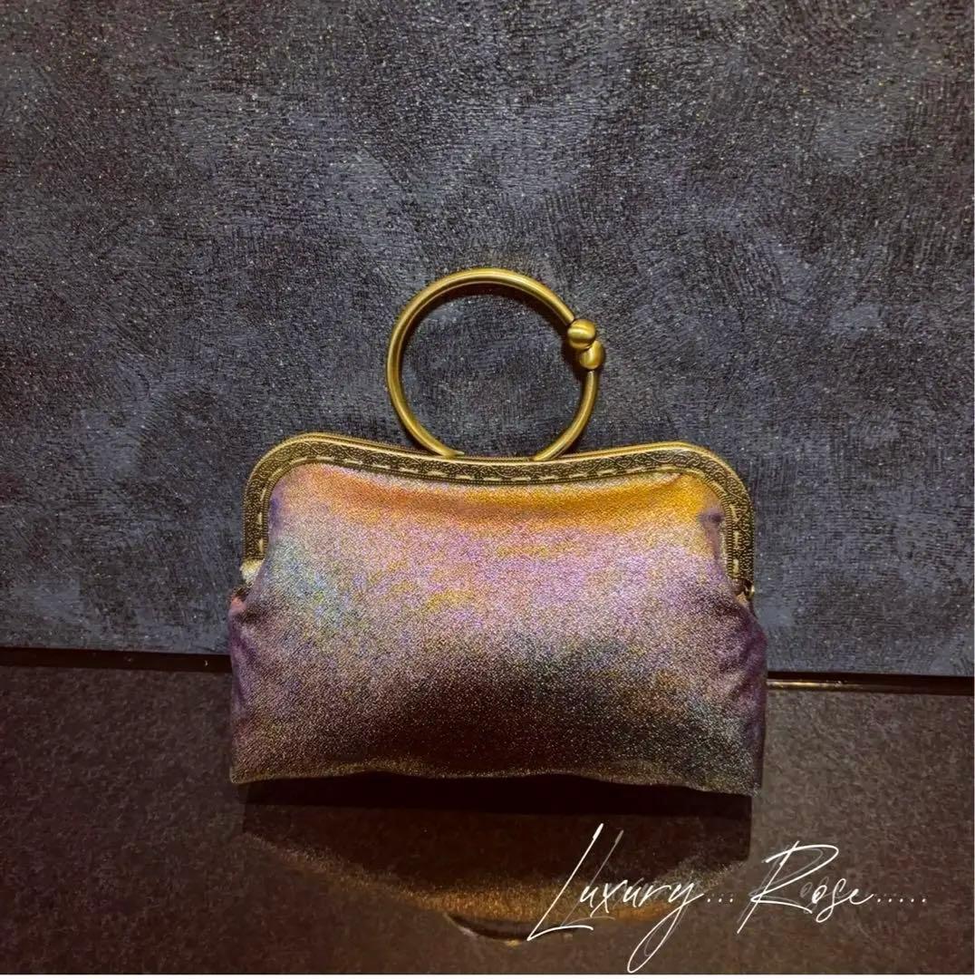 真夜中の神秘的な星屑のグラデーション♡ブライト希少上質箔加工高級帯バッグ