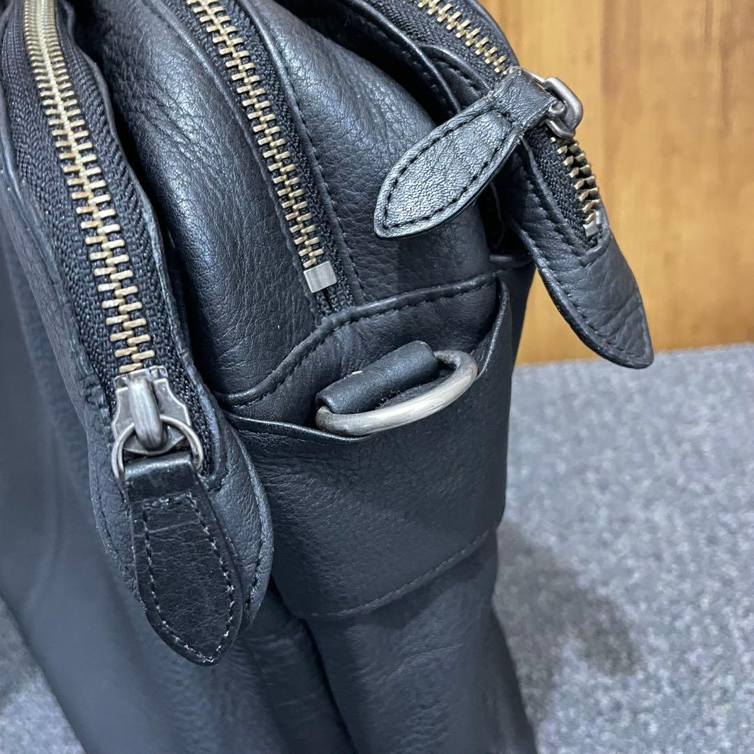 シボ革 ✨ ポーターウィズ 黒2way 3層 大容量A4オールレザー ビジネス