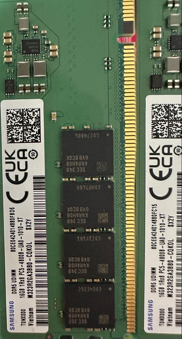 Samsung純正DDR5 32GB（16GB×2）PC5-4800 UDIMM