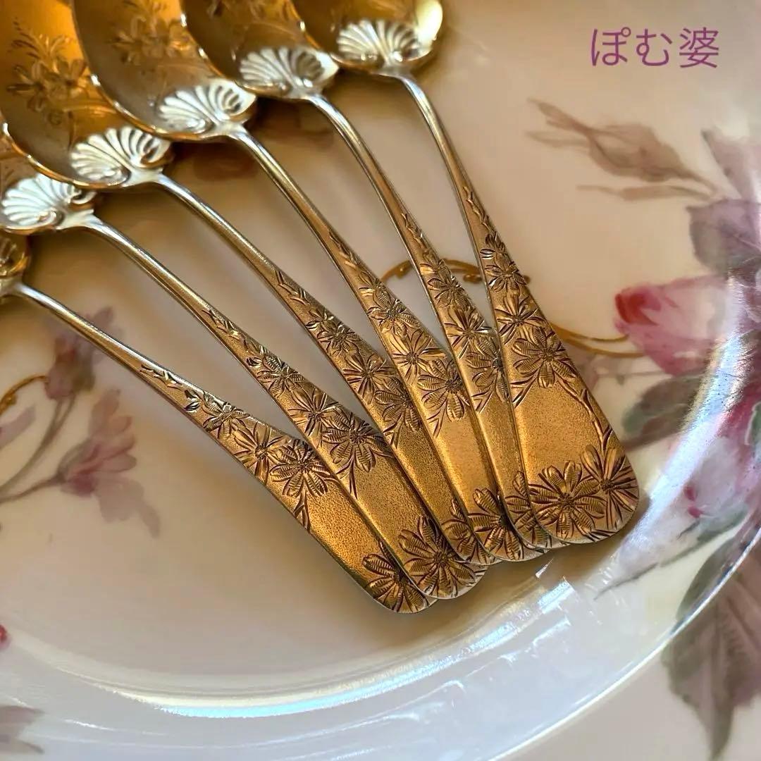 【米国／Gorham】純銀 スターリングシルバー／アイスクリームスプーン ６本