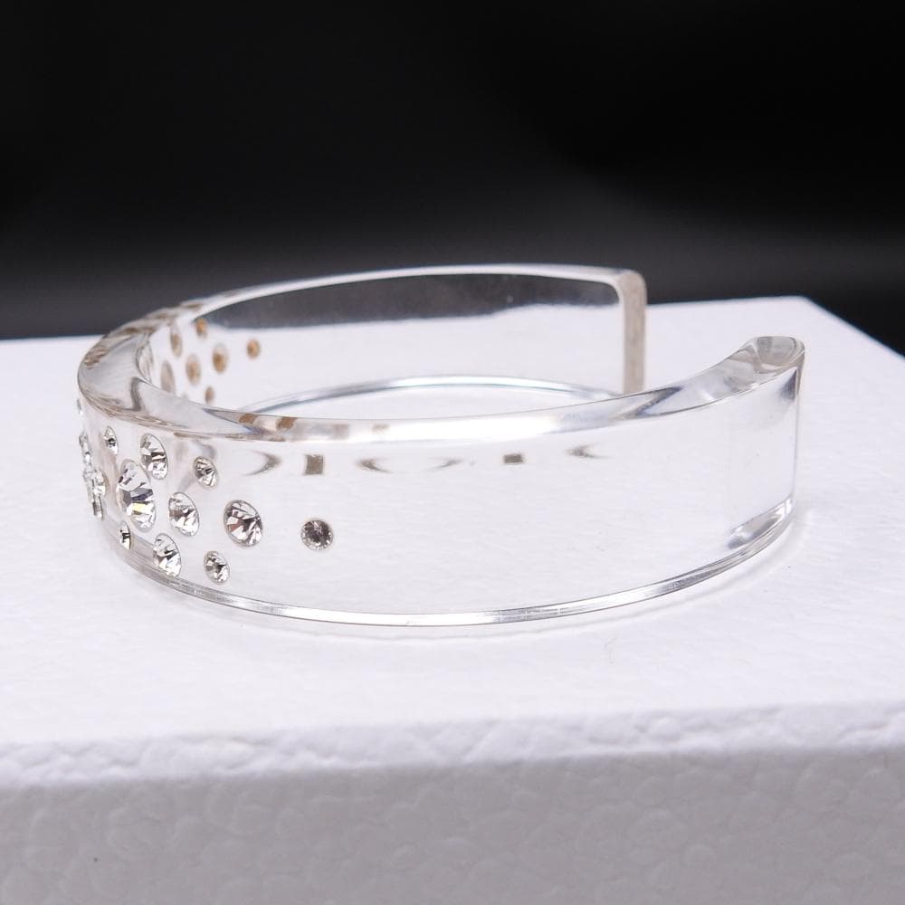 クリスチャンディオール ラインストーン バングルロゴ プラスチック クリアカラー