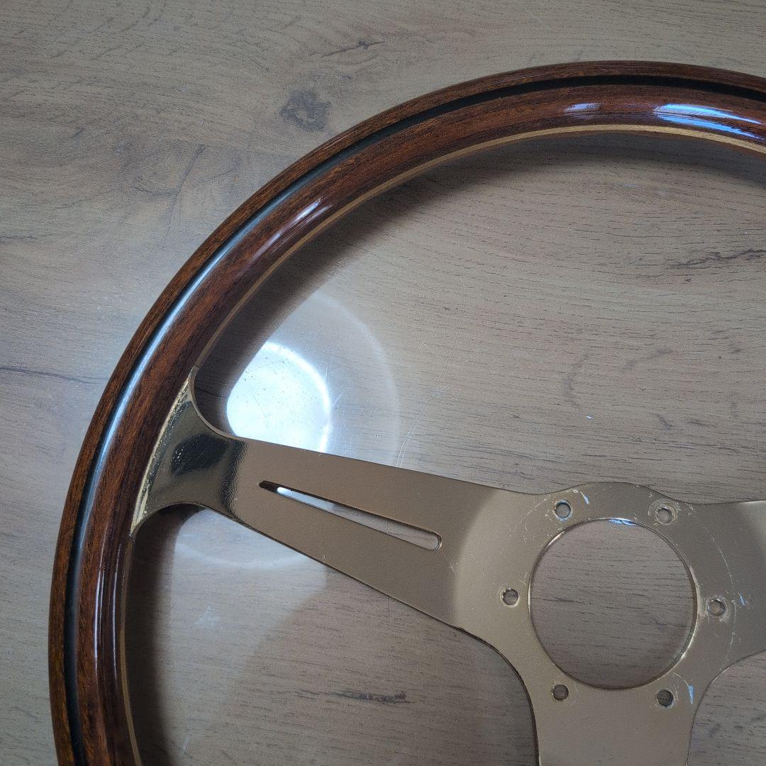 NARDI 当時物 ゴールド/ウッド ステアリングハンドル 38.5cm ！