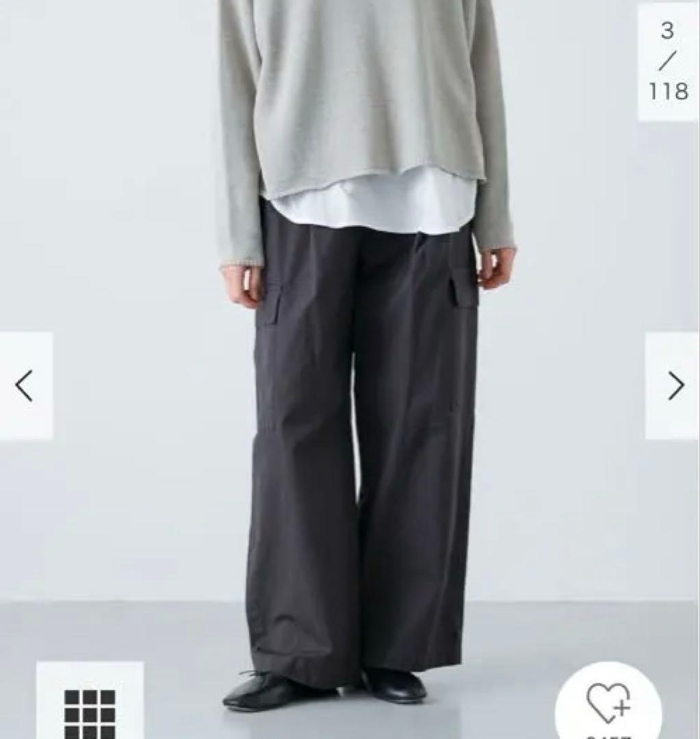 美品　かぐれ インクブラック ユーティリティイージーパンツ