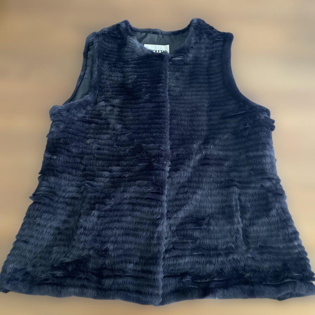VIOLETA ダークネイビーファーベスト