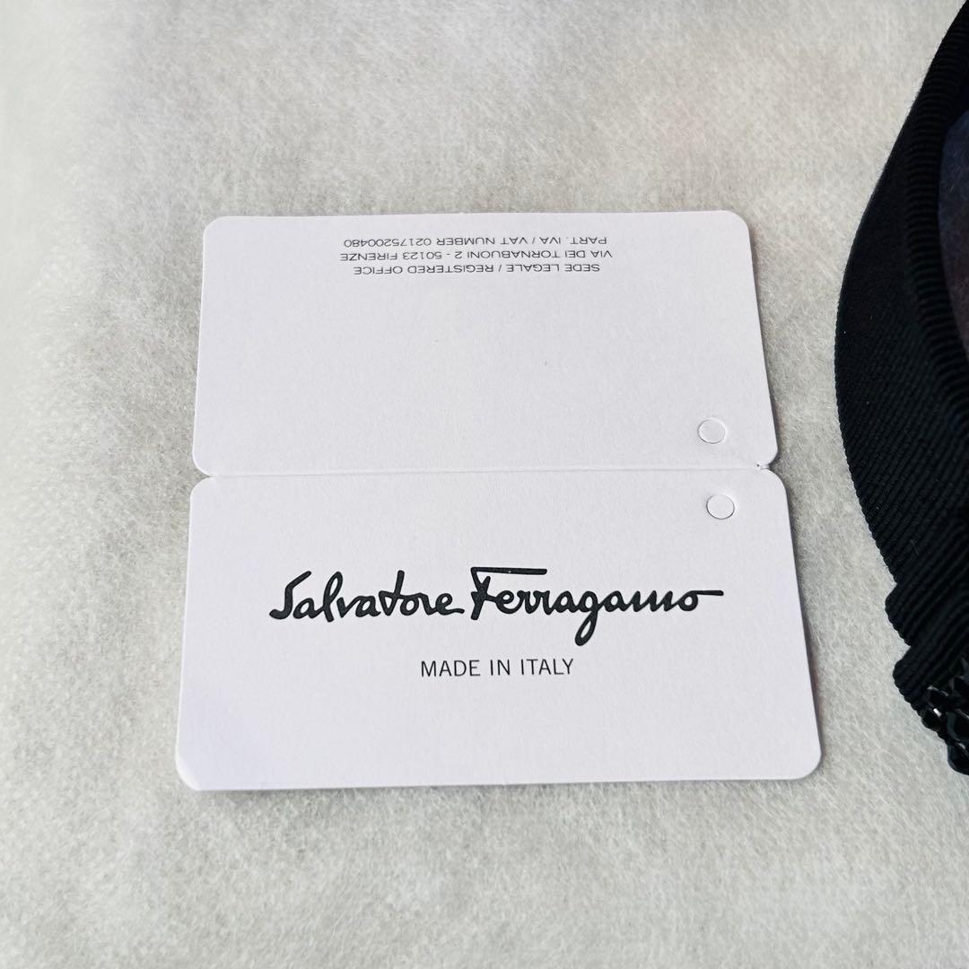 早いもの勝ち！箱付☆フェラガモ ブラック ビジュー ラインストーン カチューシャ