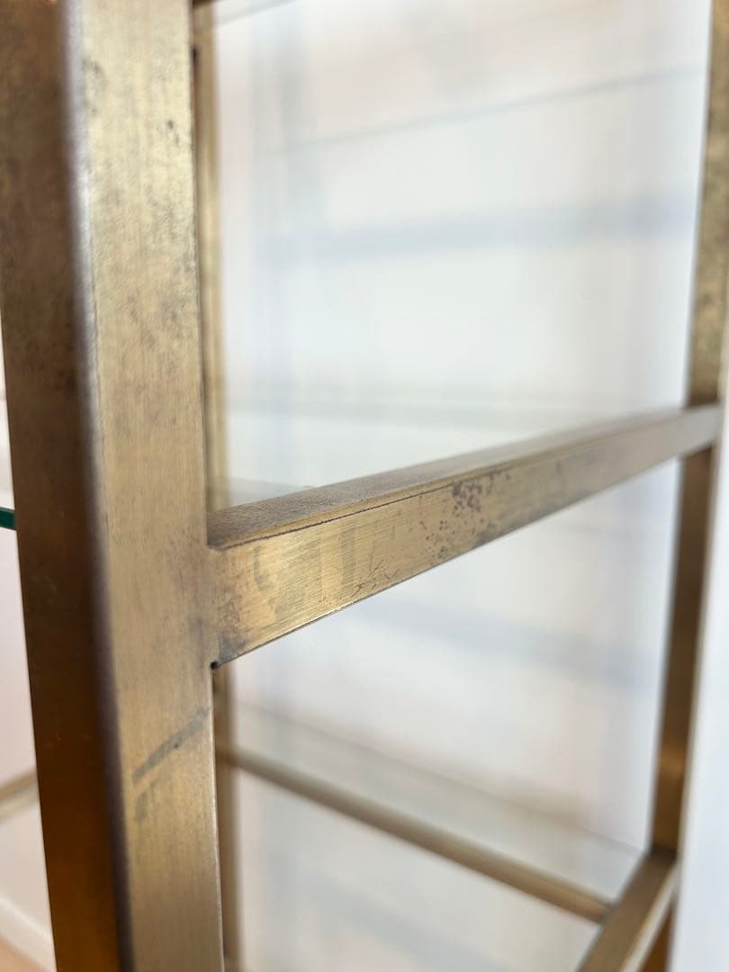 値下げ！ガラス製オープンディスプレイケース 4段 真鍮