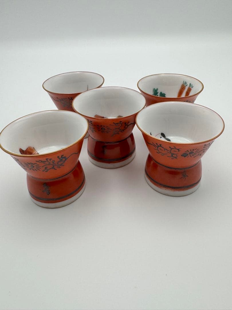 九谷焼　春画　盃　5つセット　アンティーク