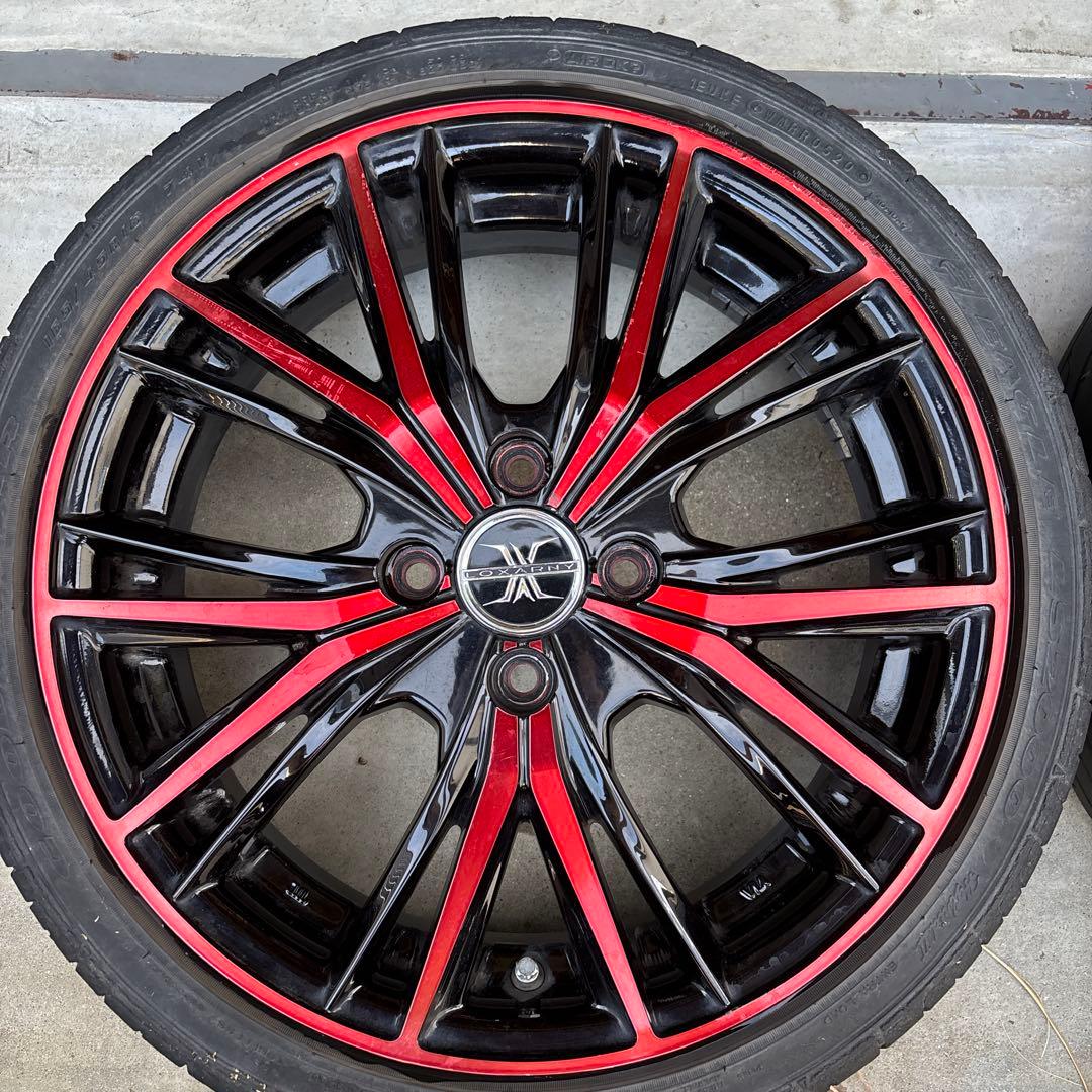 タイヤ　ホイール　ロクサーニ　マグナス　レッド　16インチ　100 4穴　+48