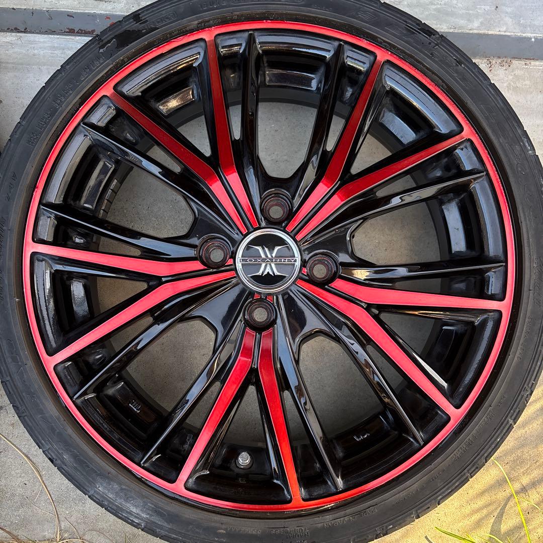 タイヤ　ホイール　ロクサーニ　マグナス　レッド　16インチ　100 4穴　+48