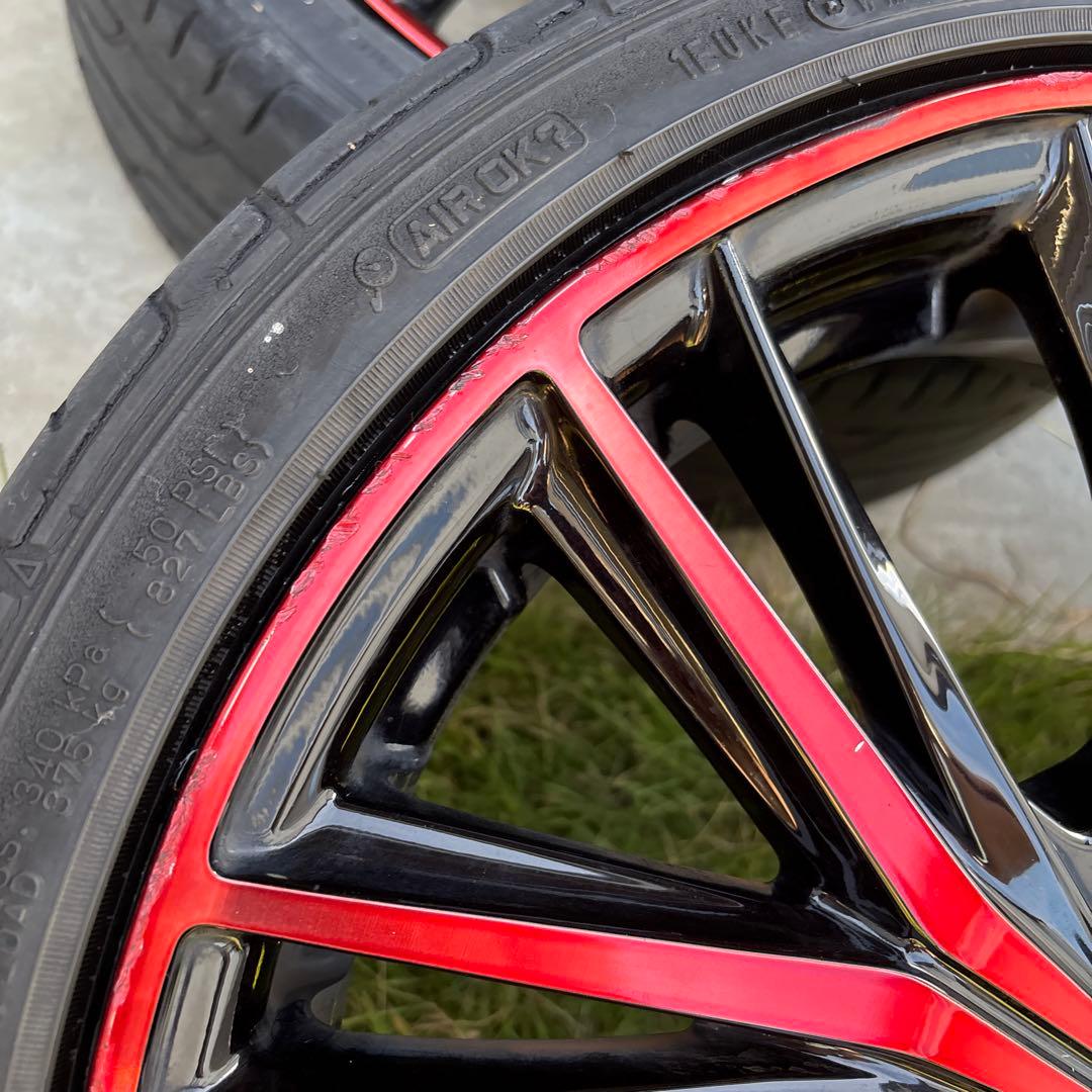 タイヤ　ホイール　ロクサーニ　マグナス　レッド　16インチ　100 4穴　+48