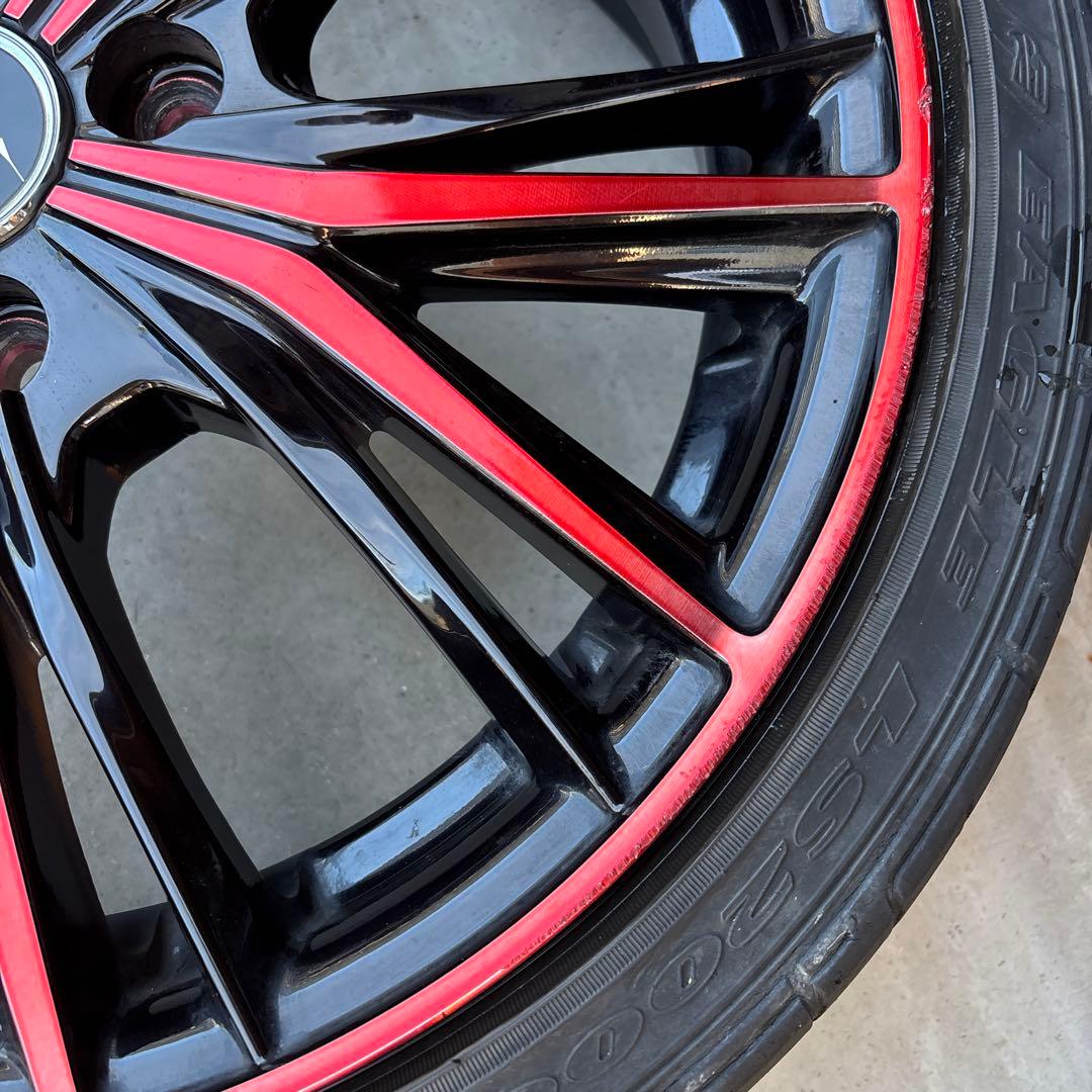 タイヤ　ホイール　ロクサーニ　マグナス　レッド　16インチ　100 4穴　+48