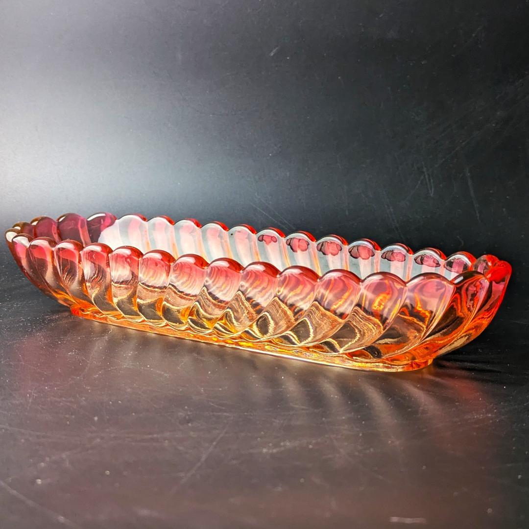 月末限定値下げ！レトロ感が可愛い★オールド バカラ バンブー トレイディッシュ皿