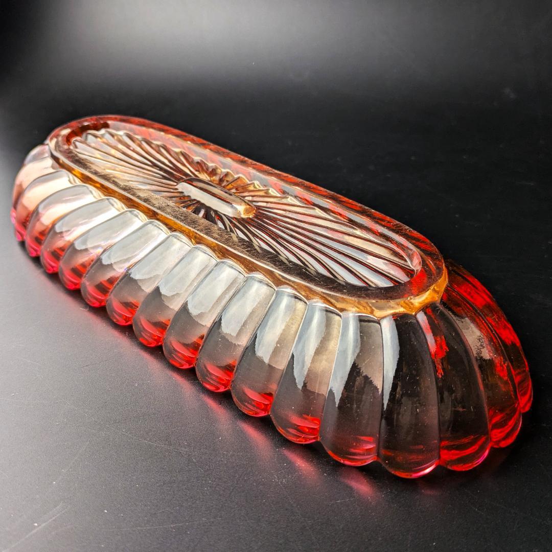 月末限定値下げ！レトロ感が可愛い★オールド バカラ バンブー トレイディッシュ皿