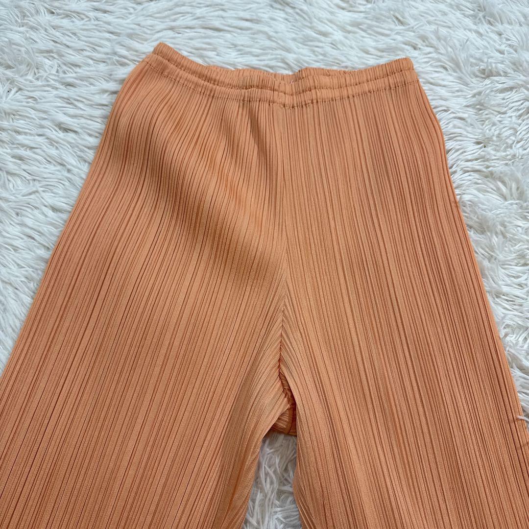 【美品】プリーツプリーズ パンツ プリーツ オレンジ　3