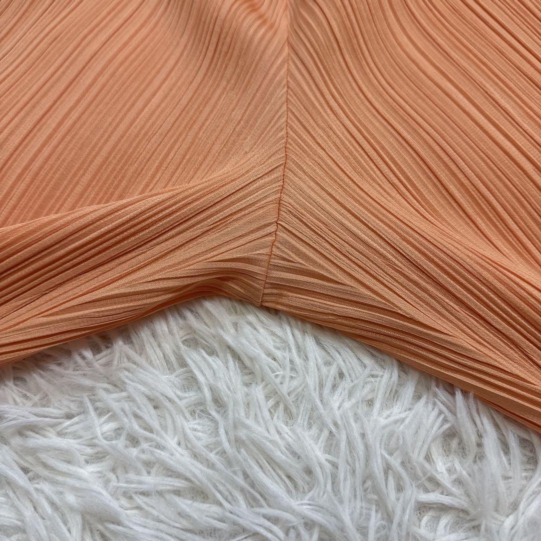 【美品】プリーツプリーズ パンツ プリーツ オレンジ　3