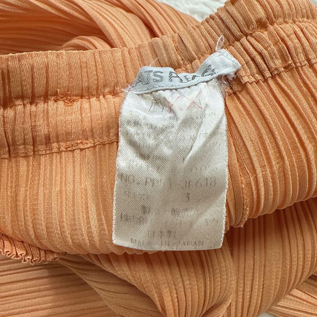 【美品】プリーツプリーズ パンツ プリーツ オレンジ　3