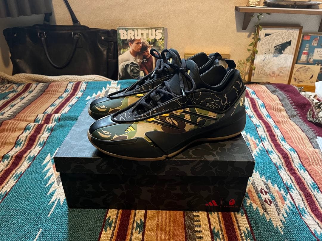 adidas バスケットボールシューズ dame/bape カモフラージュ