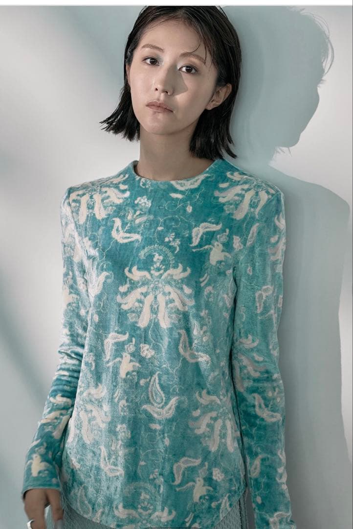 即*物様 Mame Kurogouchi 別注velour jersey top