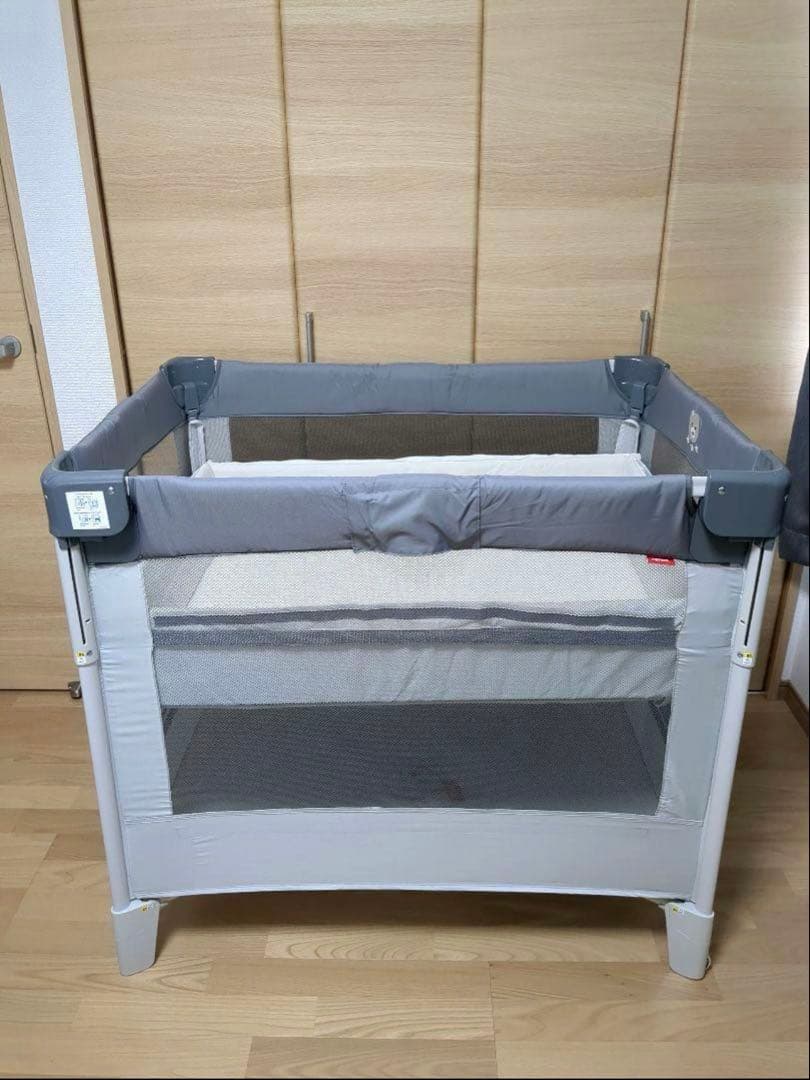 ココネルエアーAB　グレーベアー　ベビーベッド　ベビーサークル