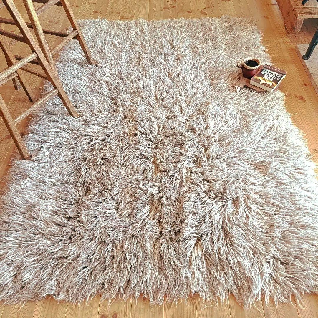 【レア】L212cm 大判！ トゥルラグ ヴィンテージラグ　ベニワレン