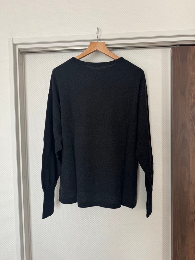 コモリ　comoli 23SS ウール和紙コモリニット　チャコール