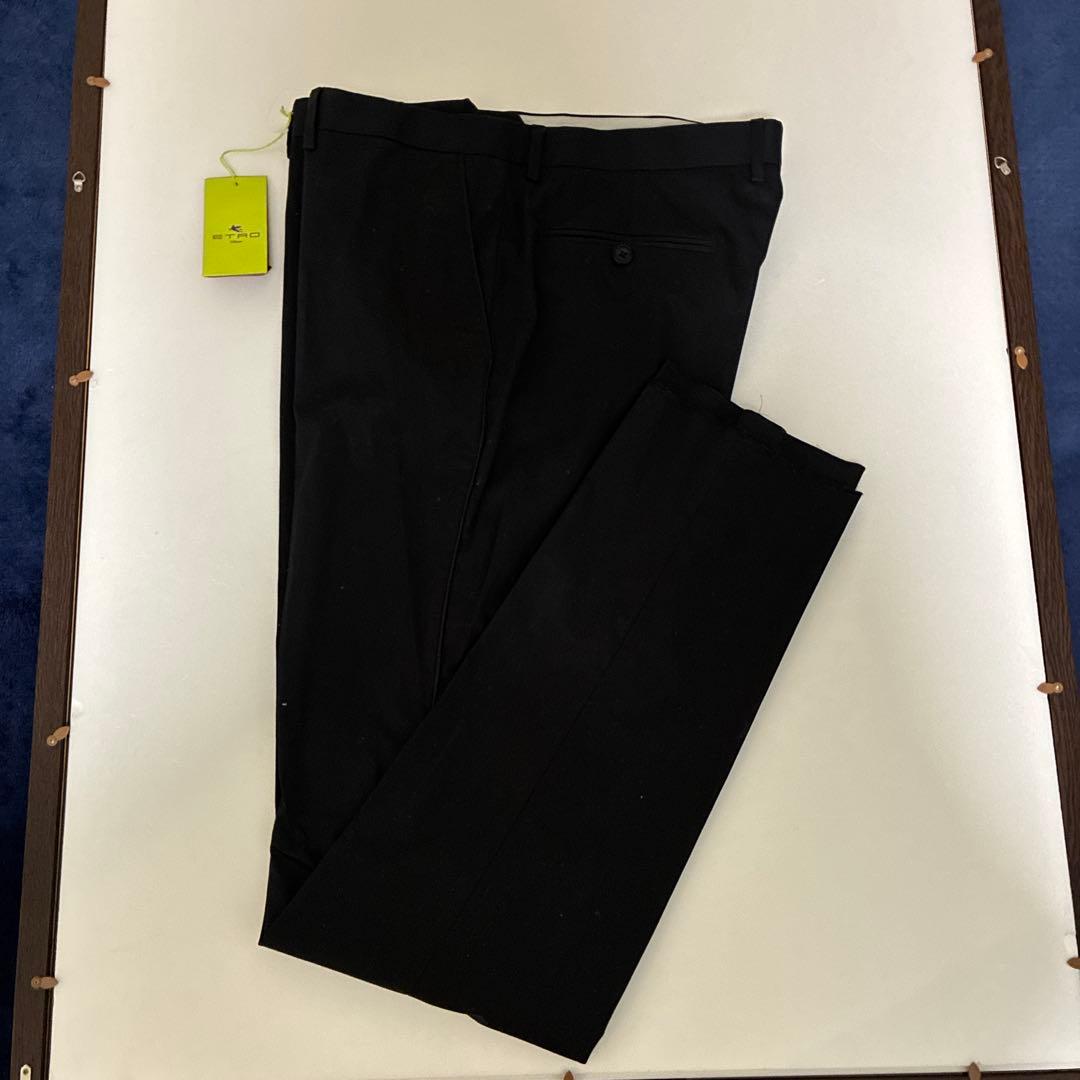 エトロ　黒 スラックス タグ付き　56サイズ