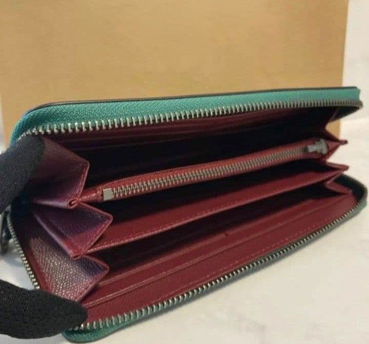 新品未使用コーチ長財布グリーンゴールドレディースメンズ送料無料即日発送