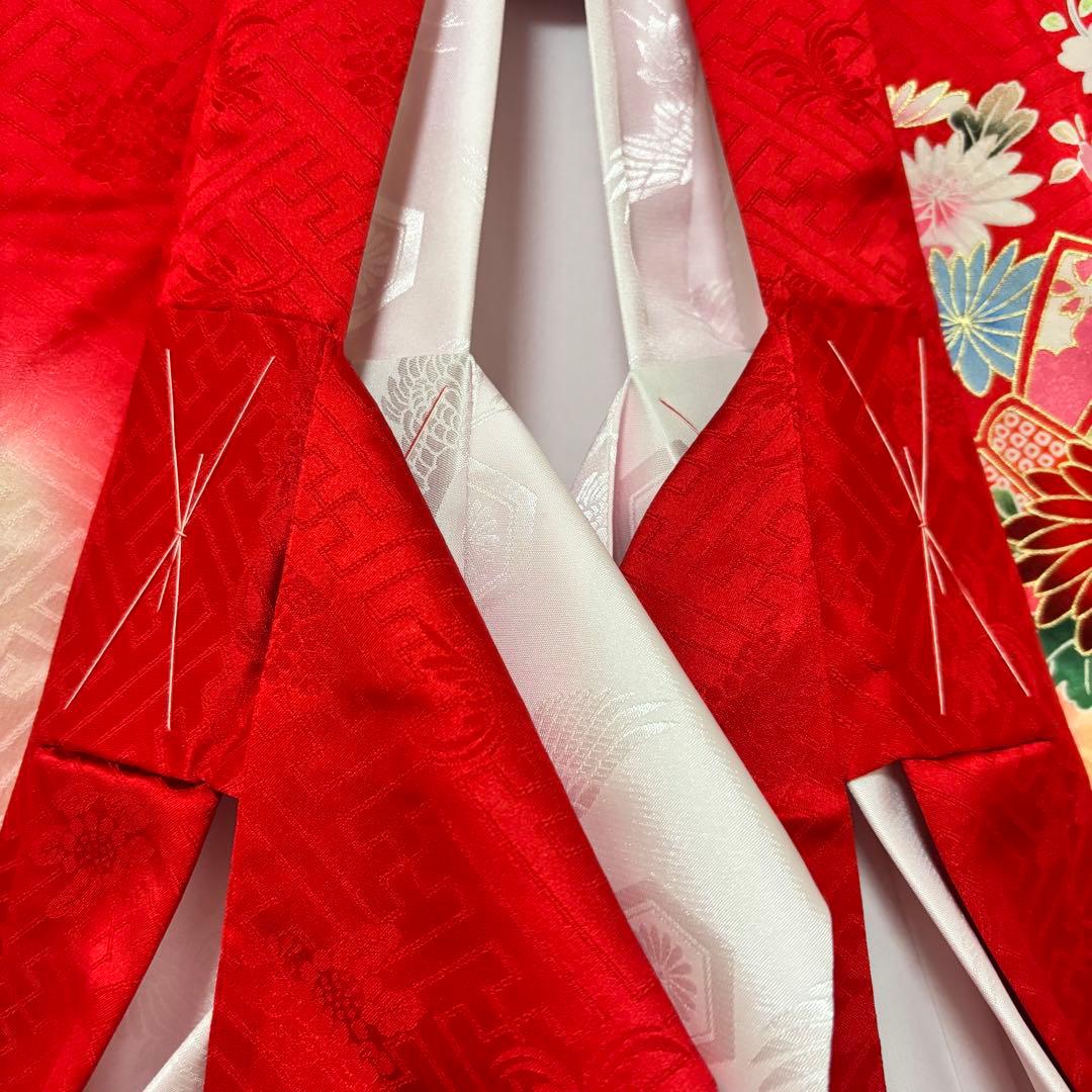 京友禅 正絹 多色箔技法 お宮参り着物 女の子 産着 祝着 のしめ 襦袢付