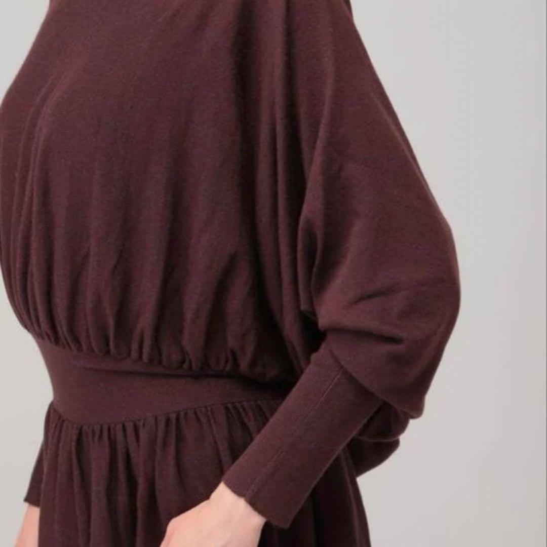 カレンソロジー ドルマンスリーブ　ニットワンピース　茶　新品同様