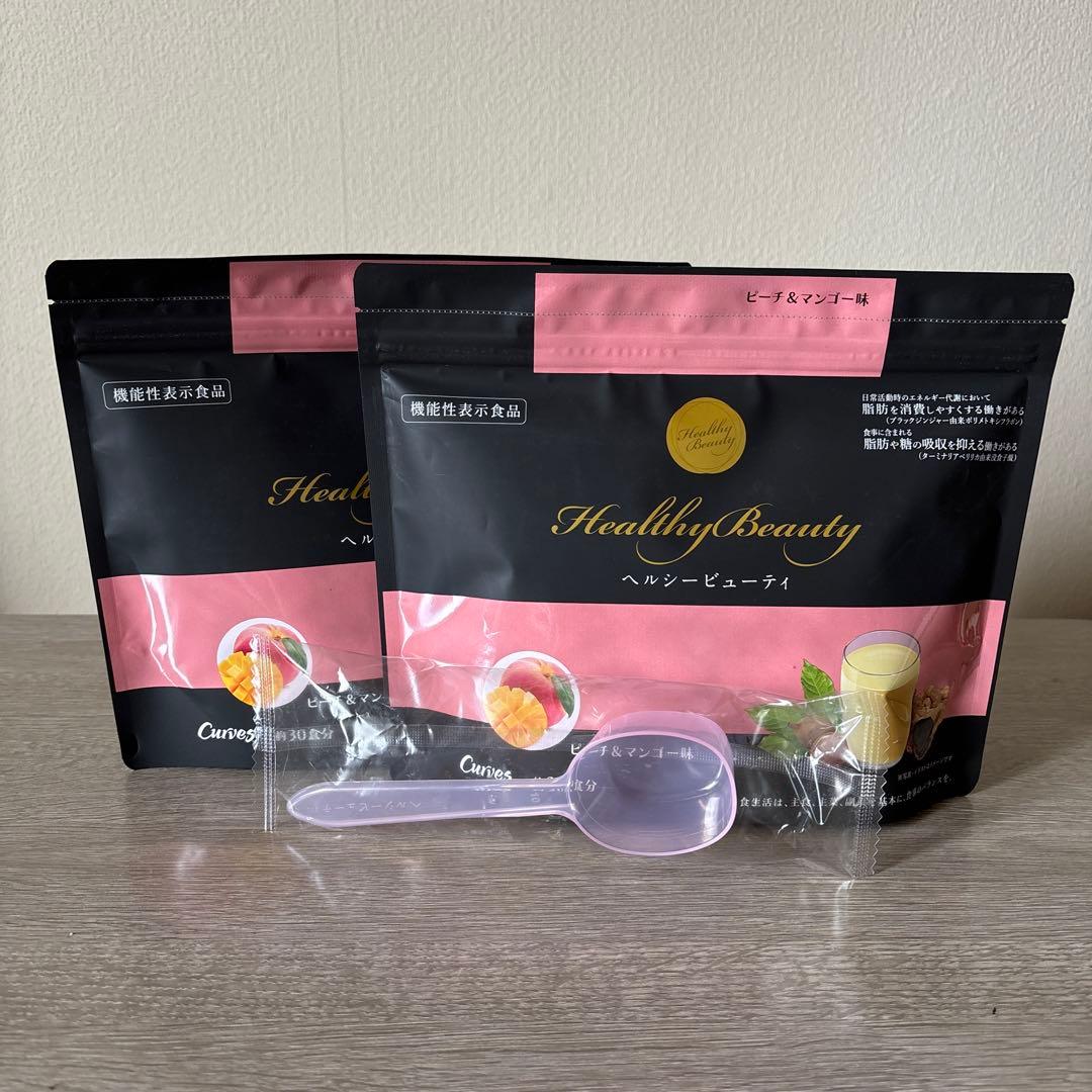 カーブス　ヘルシービューティ　 ピーチ＆マンゴー味 2袋　スプーン付