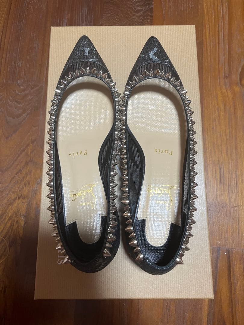 クリスチャンルブタン　フラットシューズ　スパイクスタッズ　36 23cm