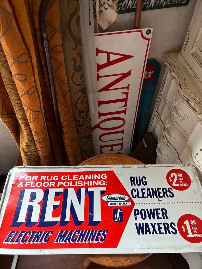 アンティーク　サイン　プレート　大きな　看板　RENT アメリカ　レア