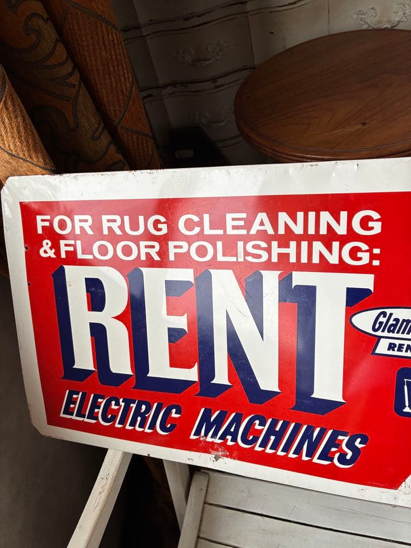 アンティーク　サイン　プレート　大きな　看板　RENT アメリカ　レア