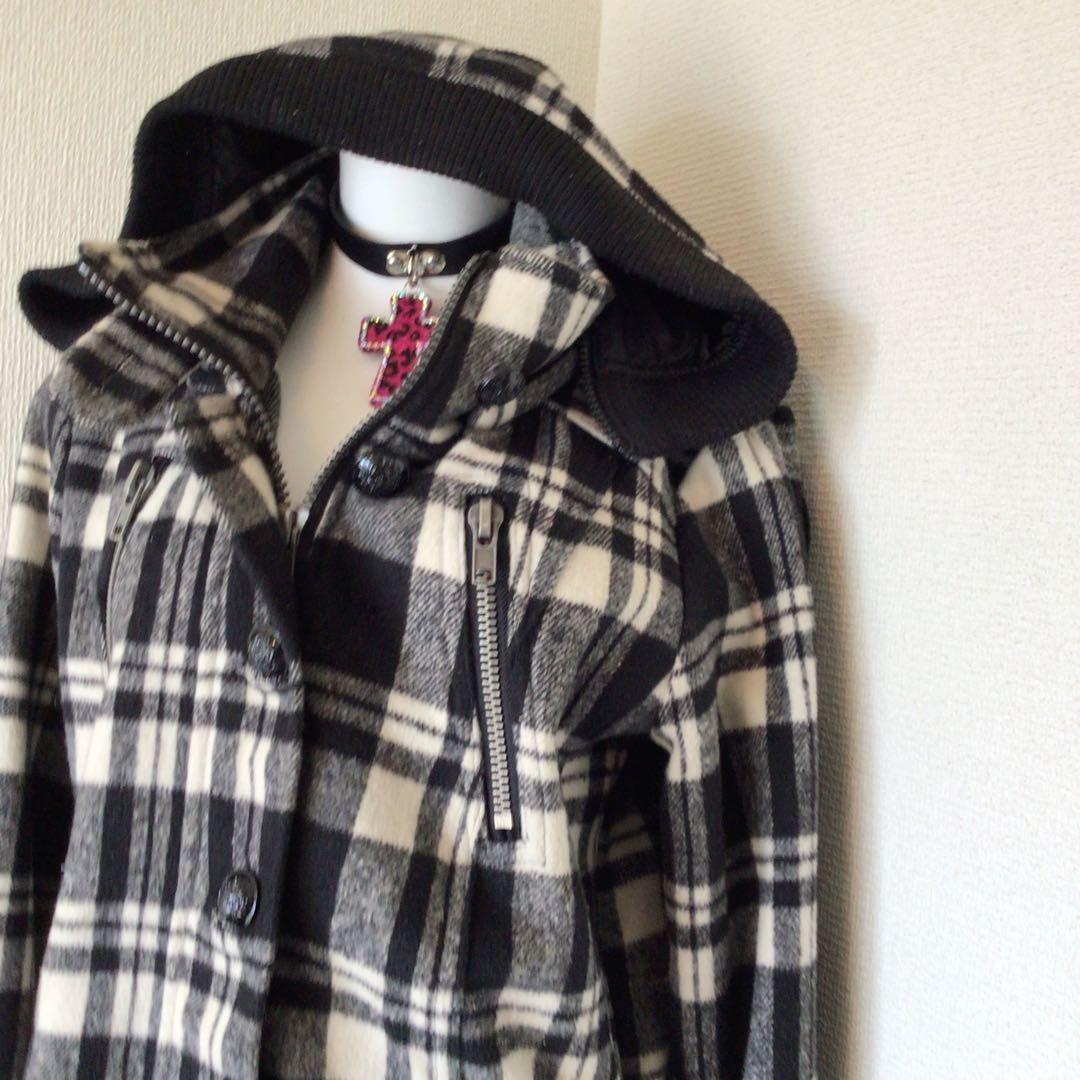 y2k 00s archiveチェックロングジャケット 平成ギャルグランジ
