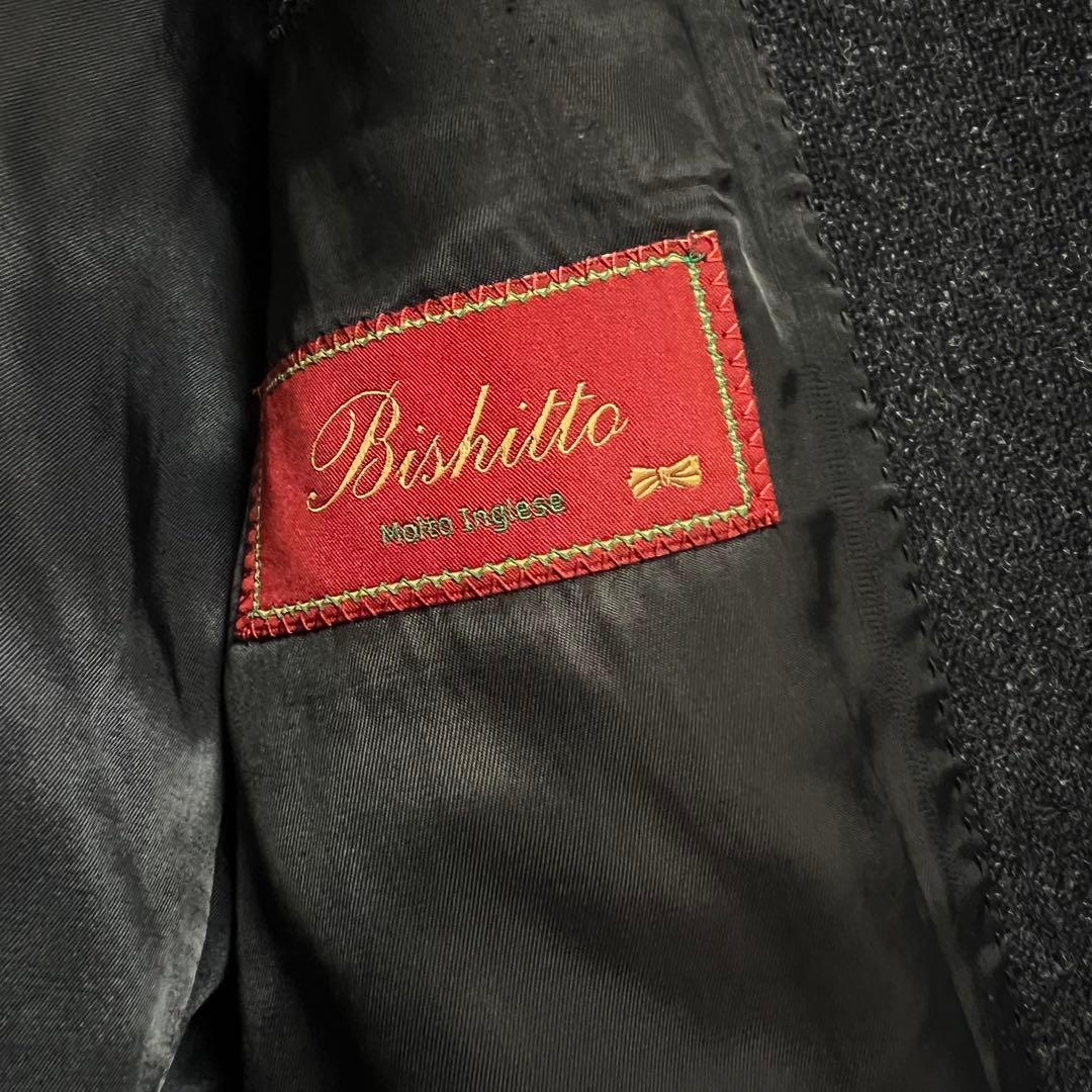 (希少)bishitto 英国製 MOON ツイードスーツセットアップ　紺色