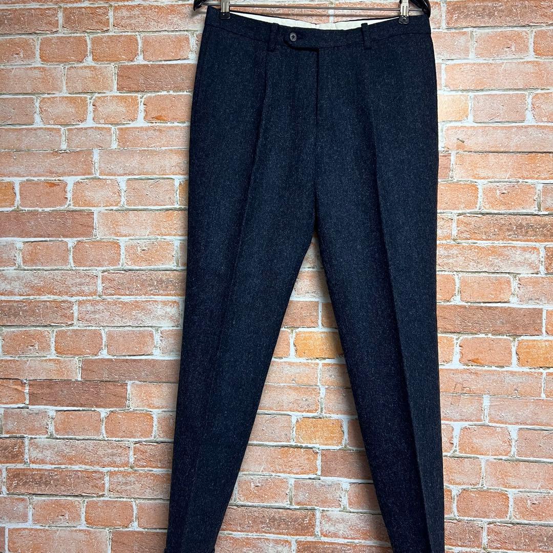 (希少)bishitto 英国製 MOON ツイードスーツセットアップ　紺色