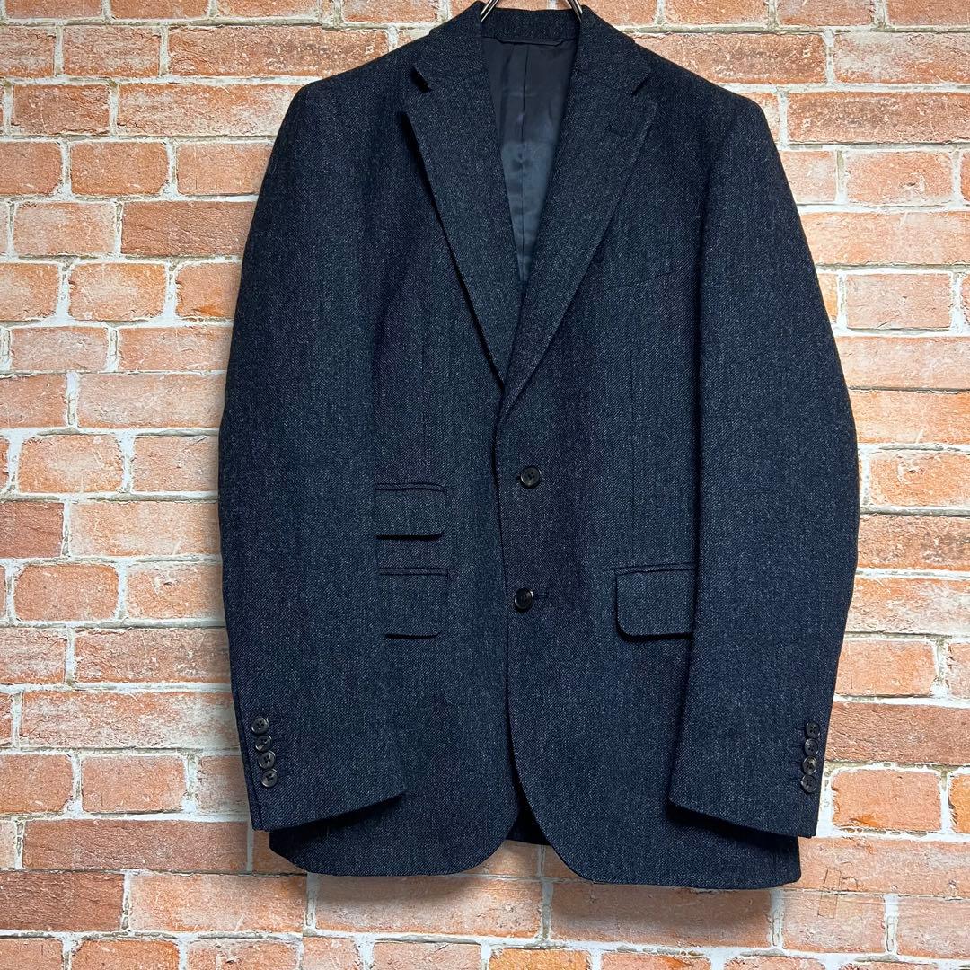 (希少)bishitto 英国製 MOON ツイードスーツセットアップ　紺色